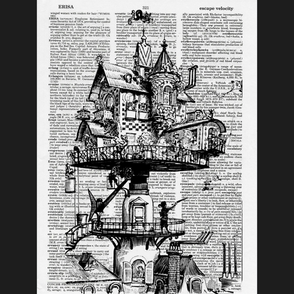Vintage Fantasy House Dictionary Art Print Decor - Picture 4 of 4